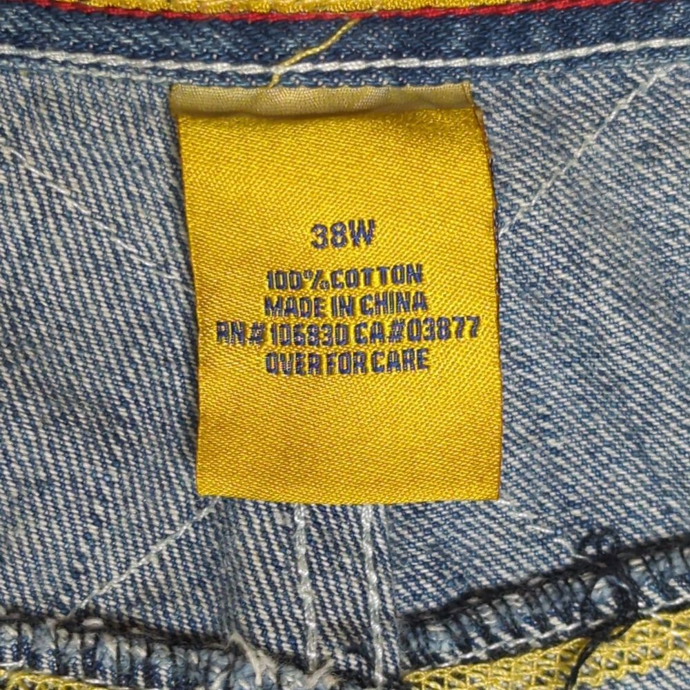 Vintage Y2K Baggy Rocawear‎ Blue Wide Leg Embroidered Jorts sz. 38W Hip Hop - Picture 7 of 16
